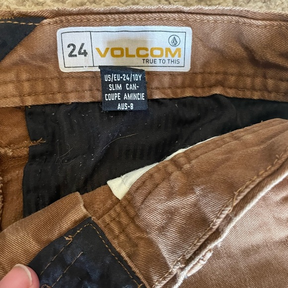 Boys Volcom khaki pants. Size 24/10y. EUC - Picture 2 of 4